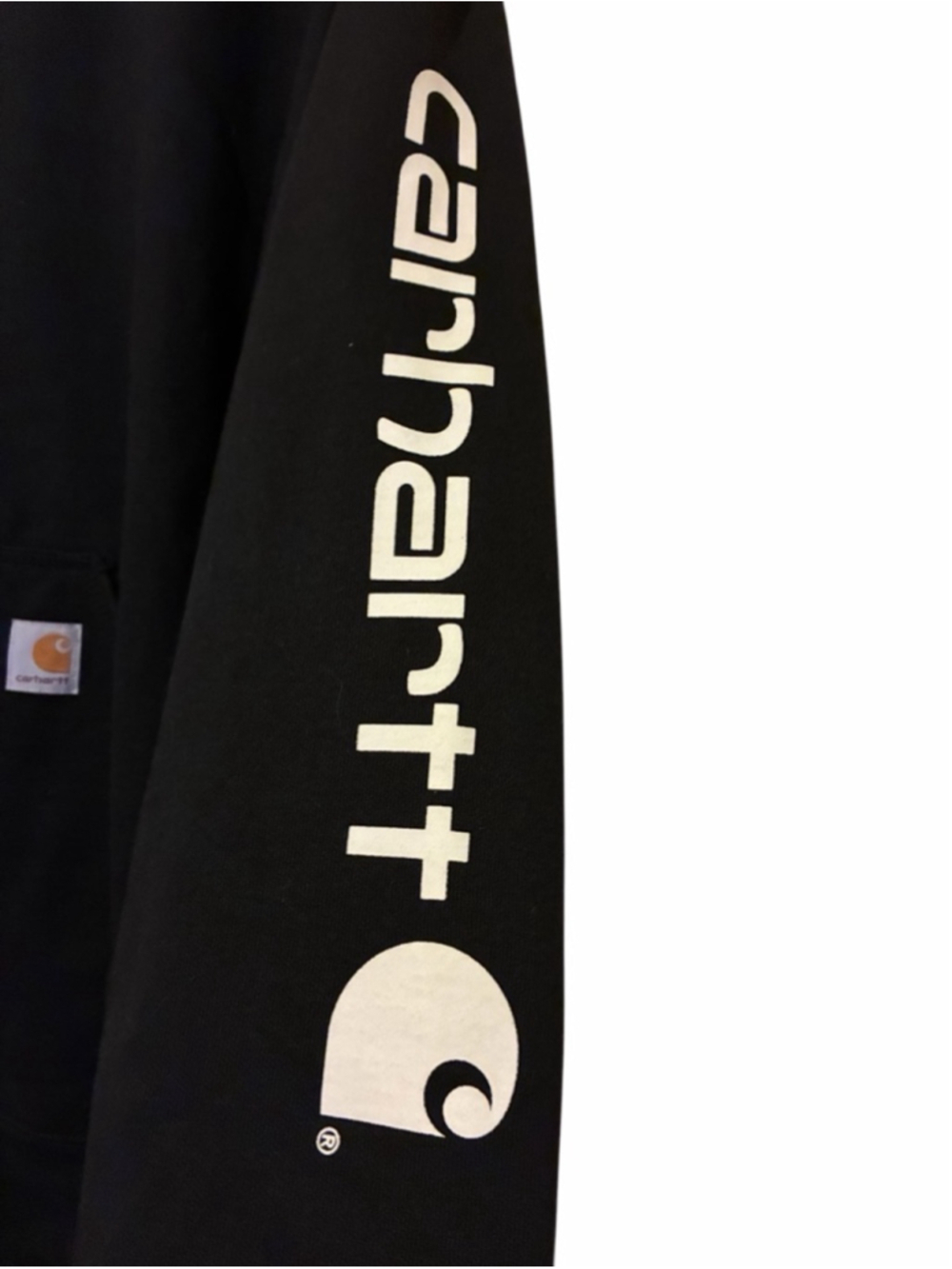 Men's Carhartt Black Hoodie Sweatshirt XXL IRR 2XL - Picture 3 of 7